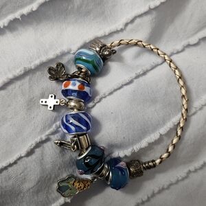 Pandora And Troll Charm And Bead Braid Champagne Pandora Bracelet